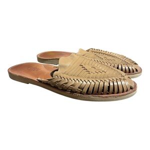 Espiritu Apache Huarache Slip Ons Brown Leather